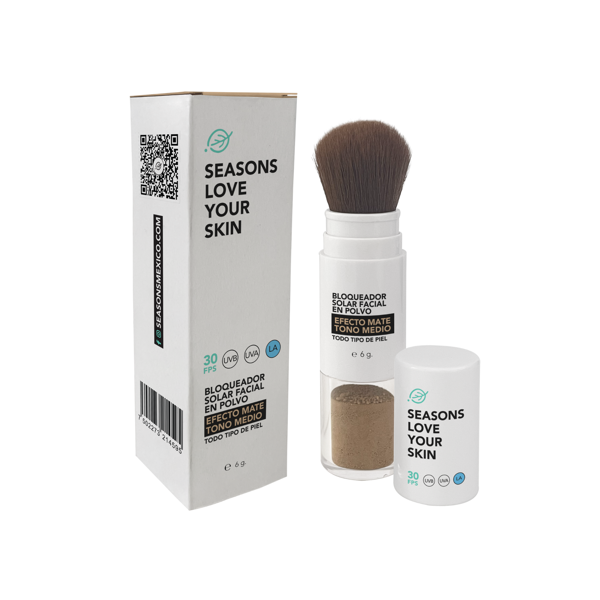 Seasons Kit Protección Solar con Color FPS 50 | Sticks Rojo + Bronzer + Polvo Matificante Tono Medio