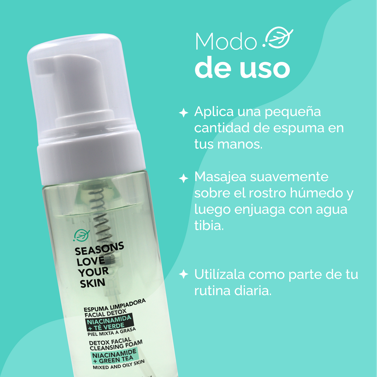 Dermolimpiador Espuma Niacinamida + Té Verde 150 Ml