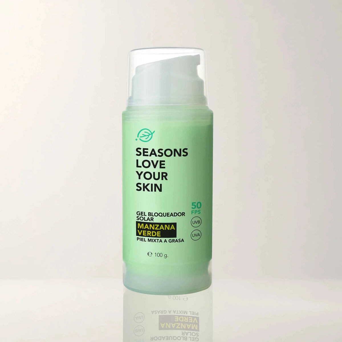 Protector Solar FPS 50 Manzana Verde 100 Gr para Pieles Mixtas / Grasas | Seasons