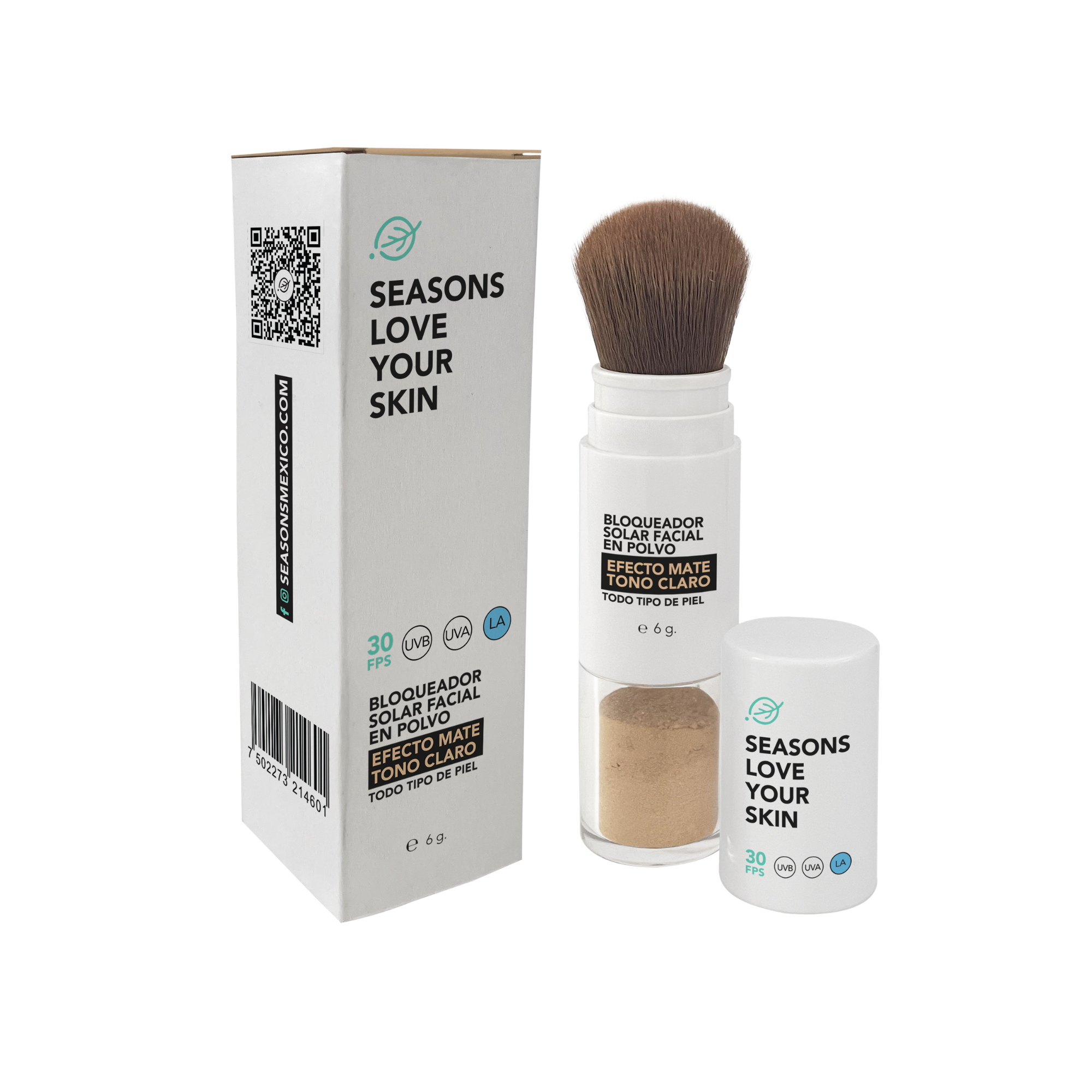Seasons Kit Protección Solar con Color FPS 50 | Sticks Durazno + Bronzer + Polvo Matificante Tono Claro