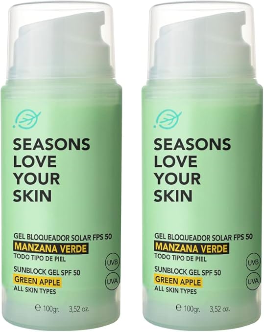 Kit 2 pack bloqueador solar facial manzana verde en gel 100 gr