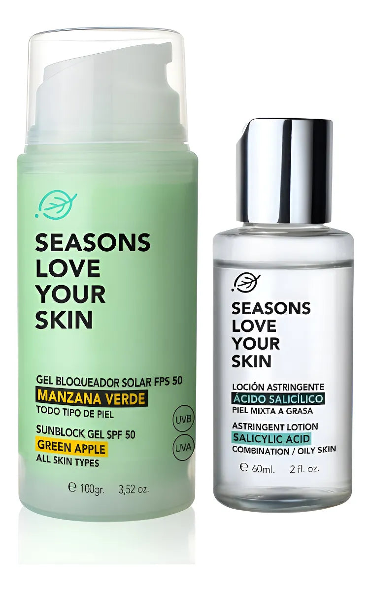 GEL BLOQUEADOR SOLAR FPS50 MANZANA + LOCIÓN ÁCIDO SALICÍLICO