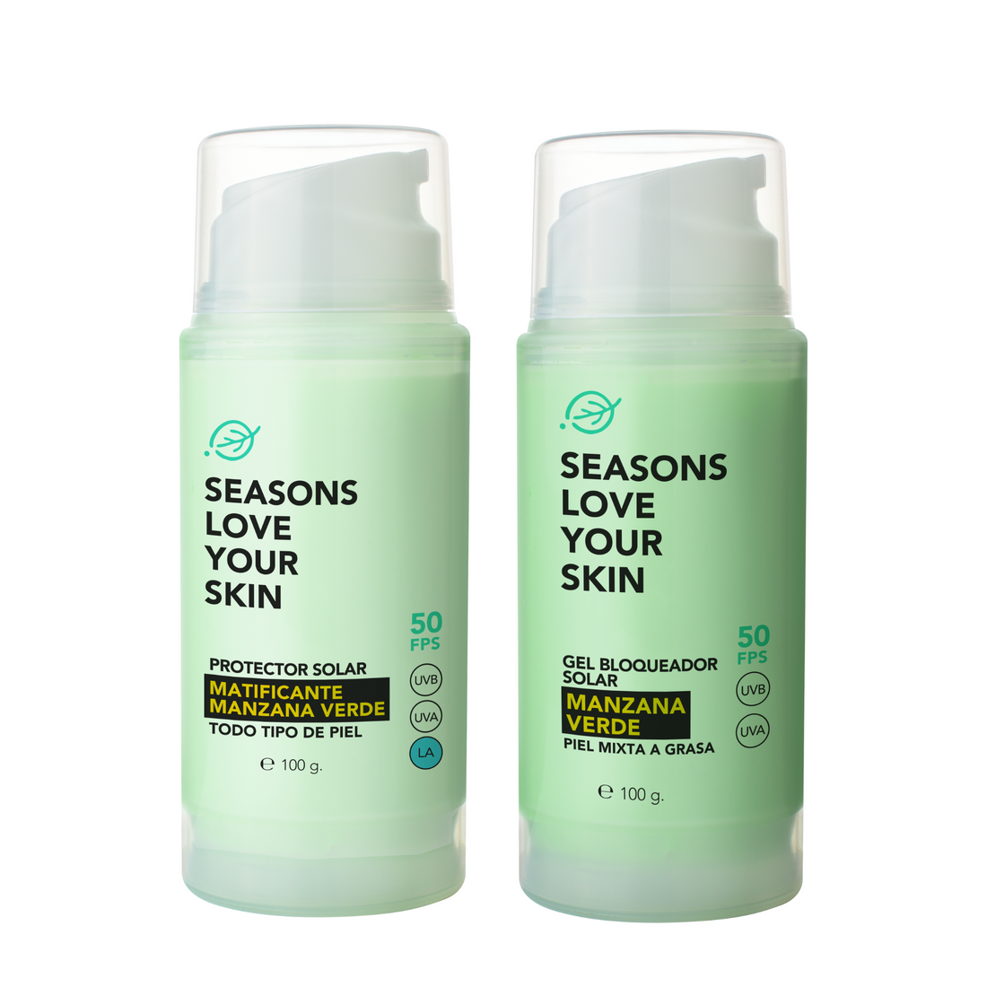 Bundle Solar Dual: Protección Mate Manzana Verde + Glow Natural Manzana Verde