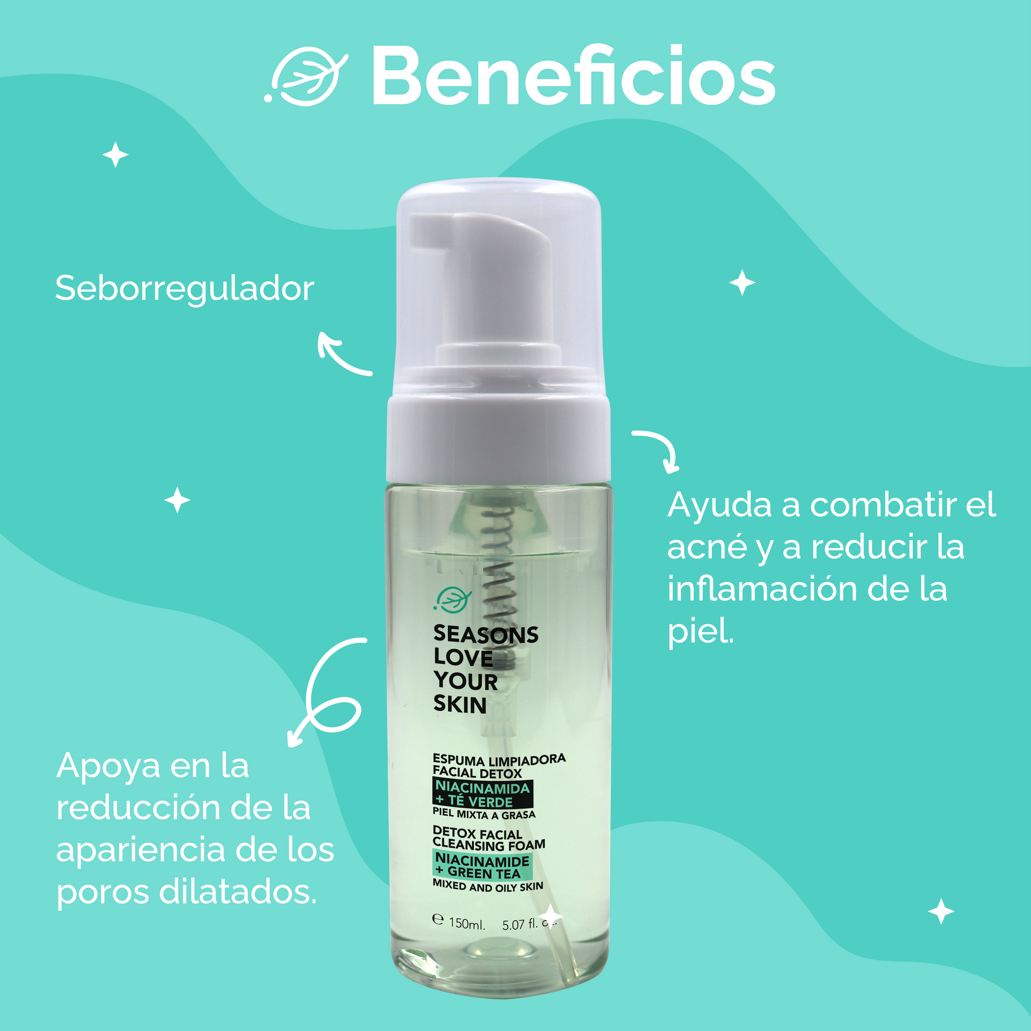 Dermolimpiador Espuma Niacinamida + Té Verde 150 Ml