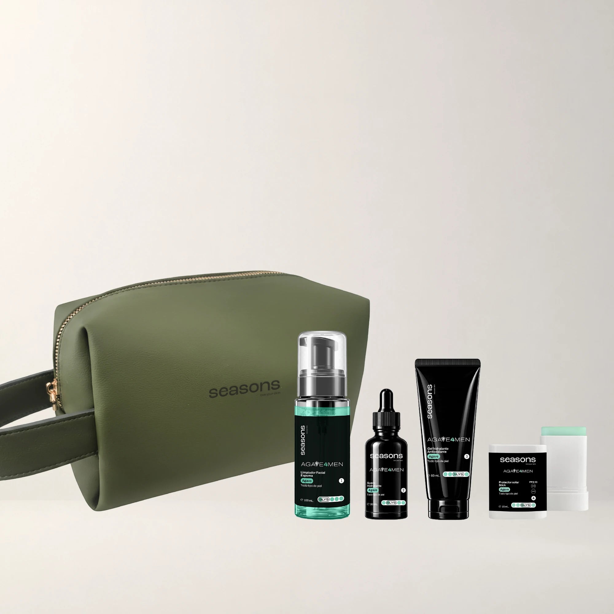Kit Agave 4 Men: Rutina Completa de Hidratación y Protección FPS 50