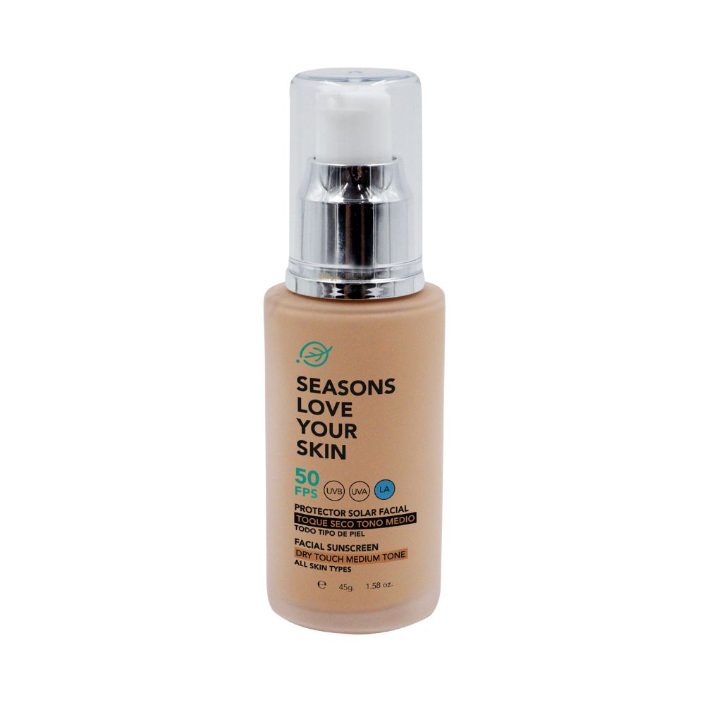 Protector Solar Con color Fps50 Toque Seco, 45 Gr - Seasons Love Your Skin