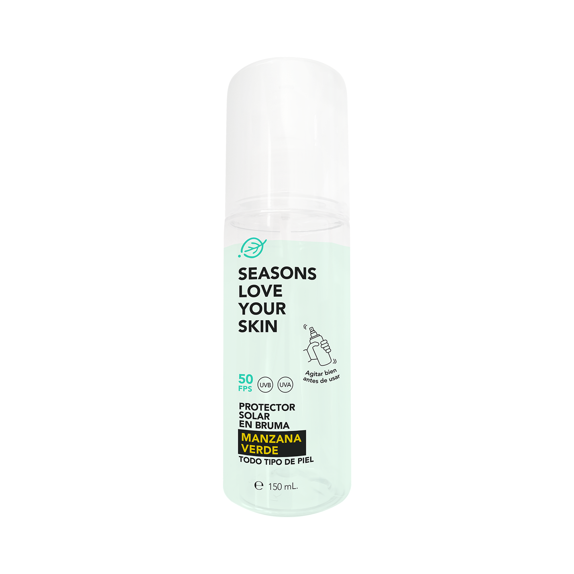 Protector Solar FPS 50 Bruma Manzana Verde 150 ml para Todo tipo de piel | Seasons