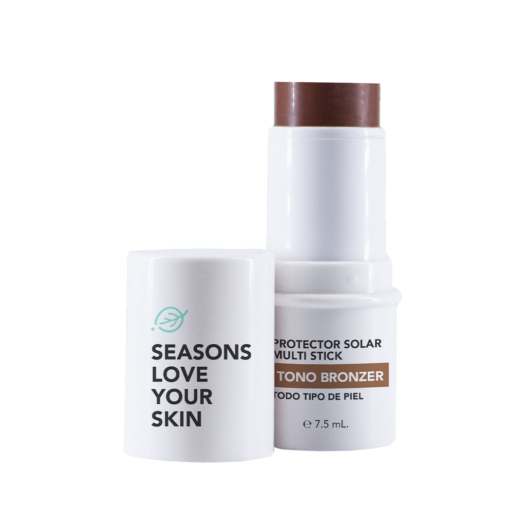 Seasons Kit Protección Solar con Color FPS 50 | Sticks Durazno + Bronzer + Polvo Matificante Tono Claro - Seasons Love Your Skin