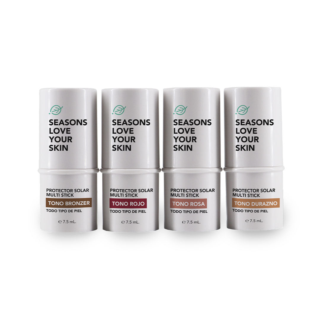 Colección Multi Stick FPS50 — Rojo, Rosa, Bronzer y Durazno