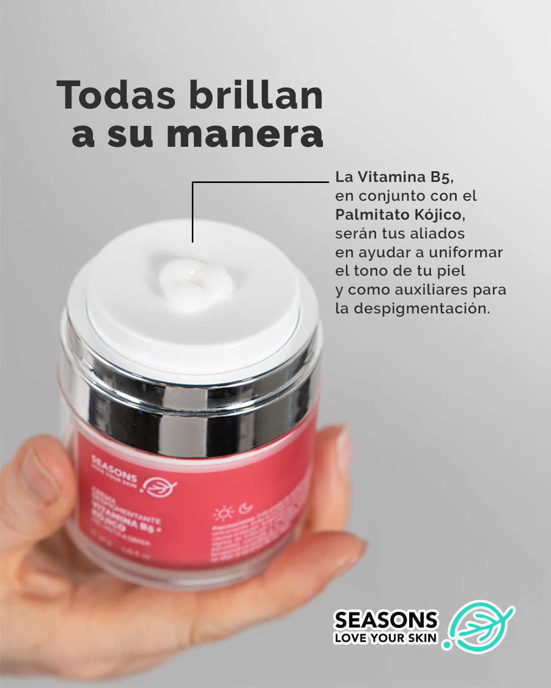 Crema Despigmentante Vitamina B5 + Kójico - Seasons Love Your Skin