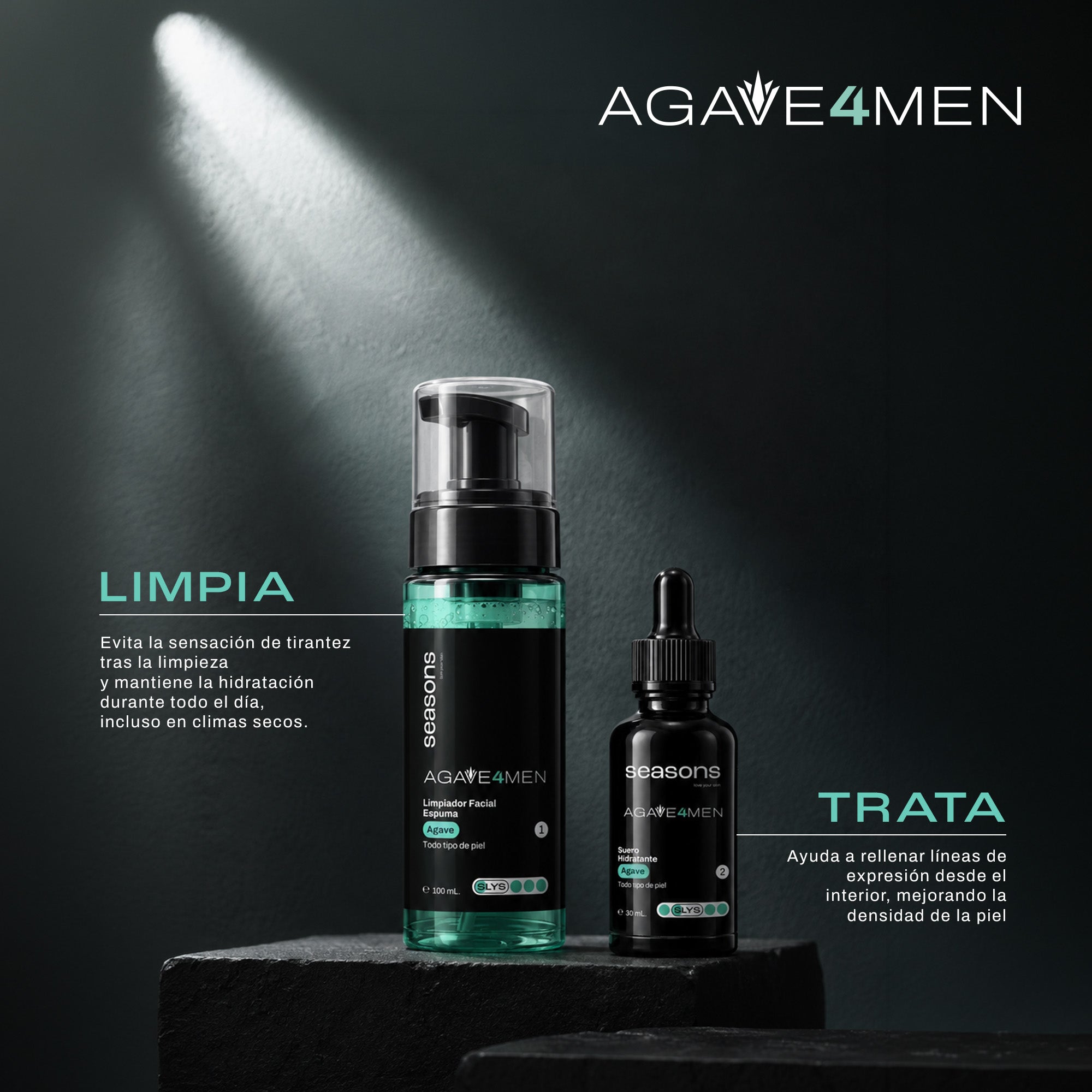 Kit Agave 4 Men: Rutina Completa de Hidratación y Protección FPS 50