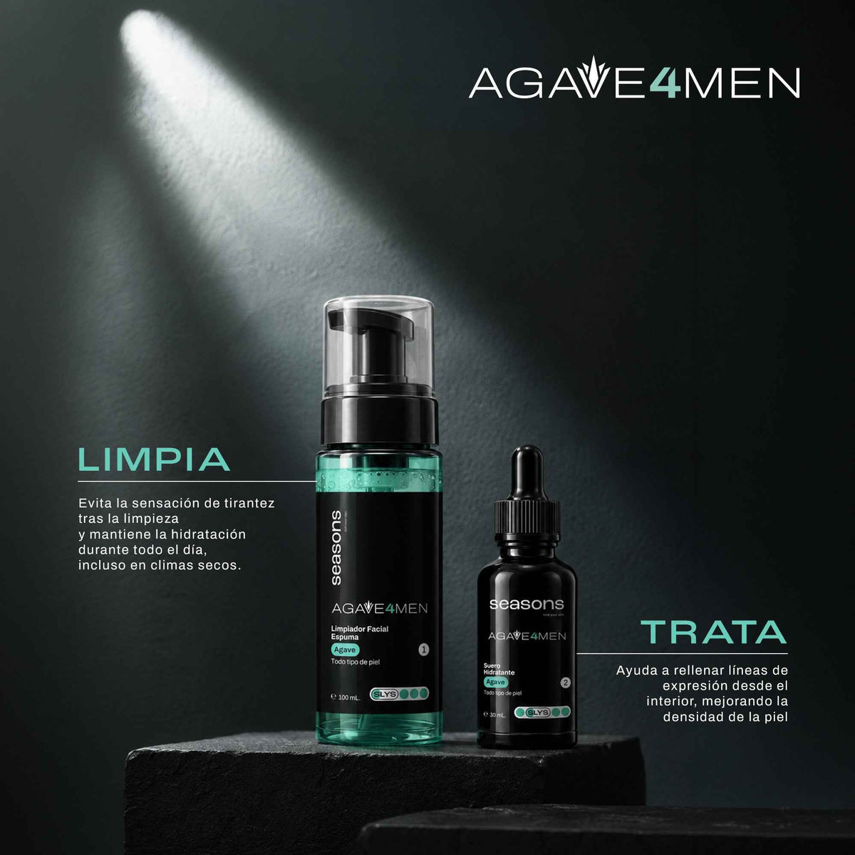 Kit Agave 4 Men: Rutina Completa de Hidratación y Protección FPS 50