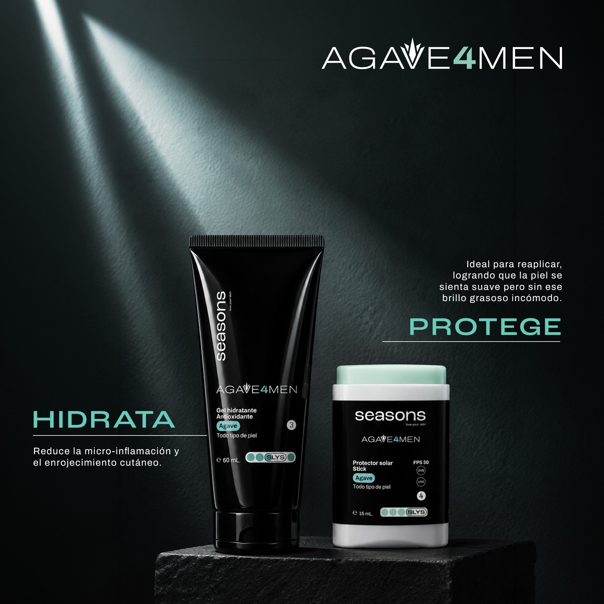 Kit Agave 4 Men: Rutina Completa de Hidratación y Protección FPS 50