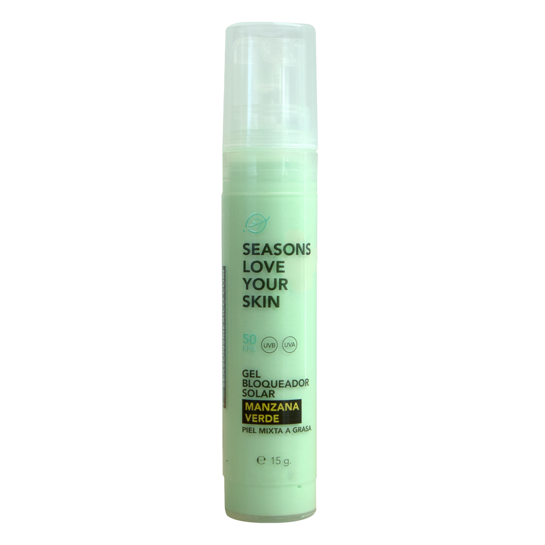 Gel bloqueador solar manzana verde fps 50 15g - Seasons Love Your Skin