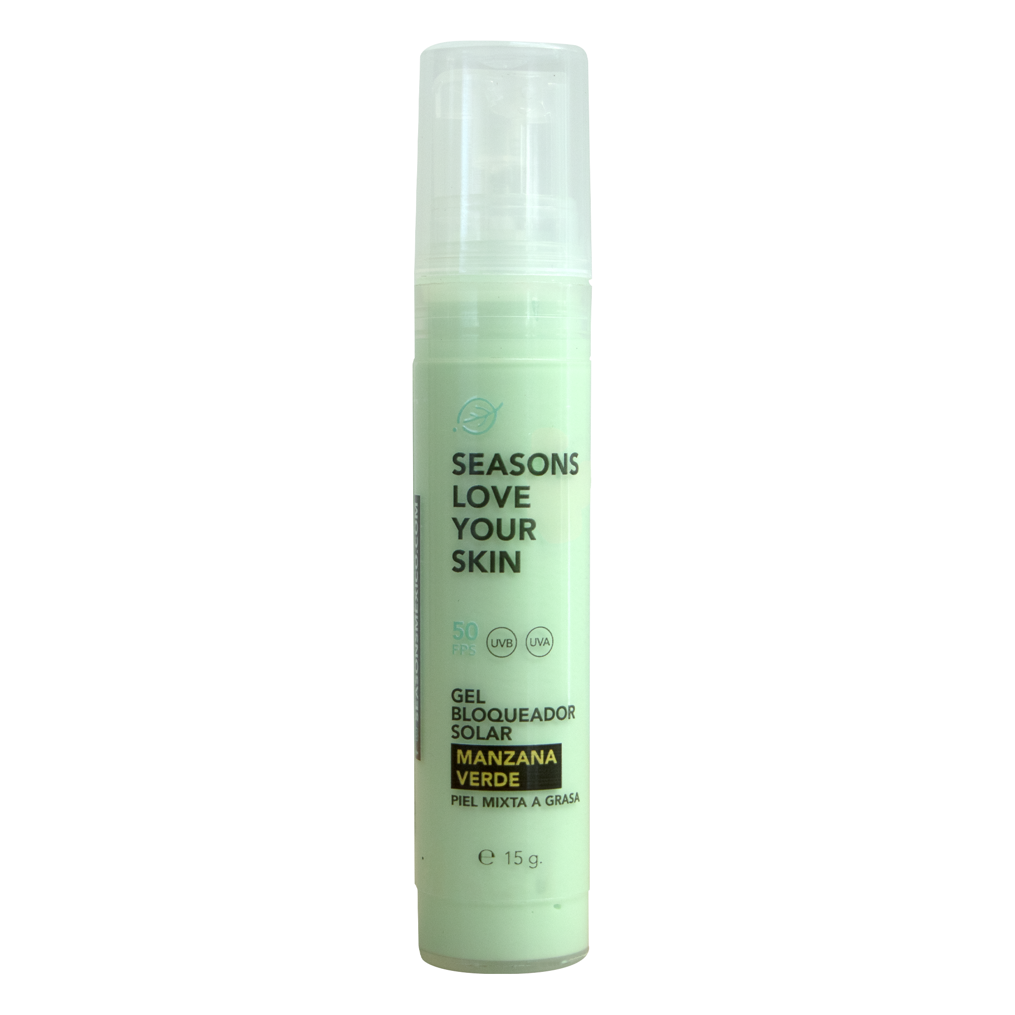 Gel bloqueador solar manzana verde fps 50 15g - Seasons Love Your Skin