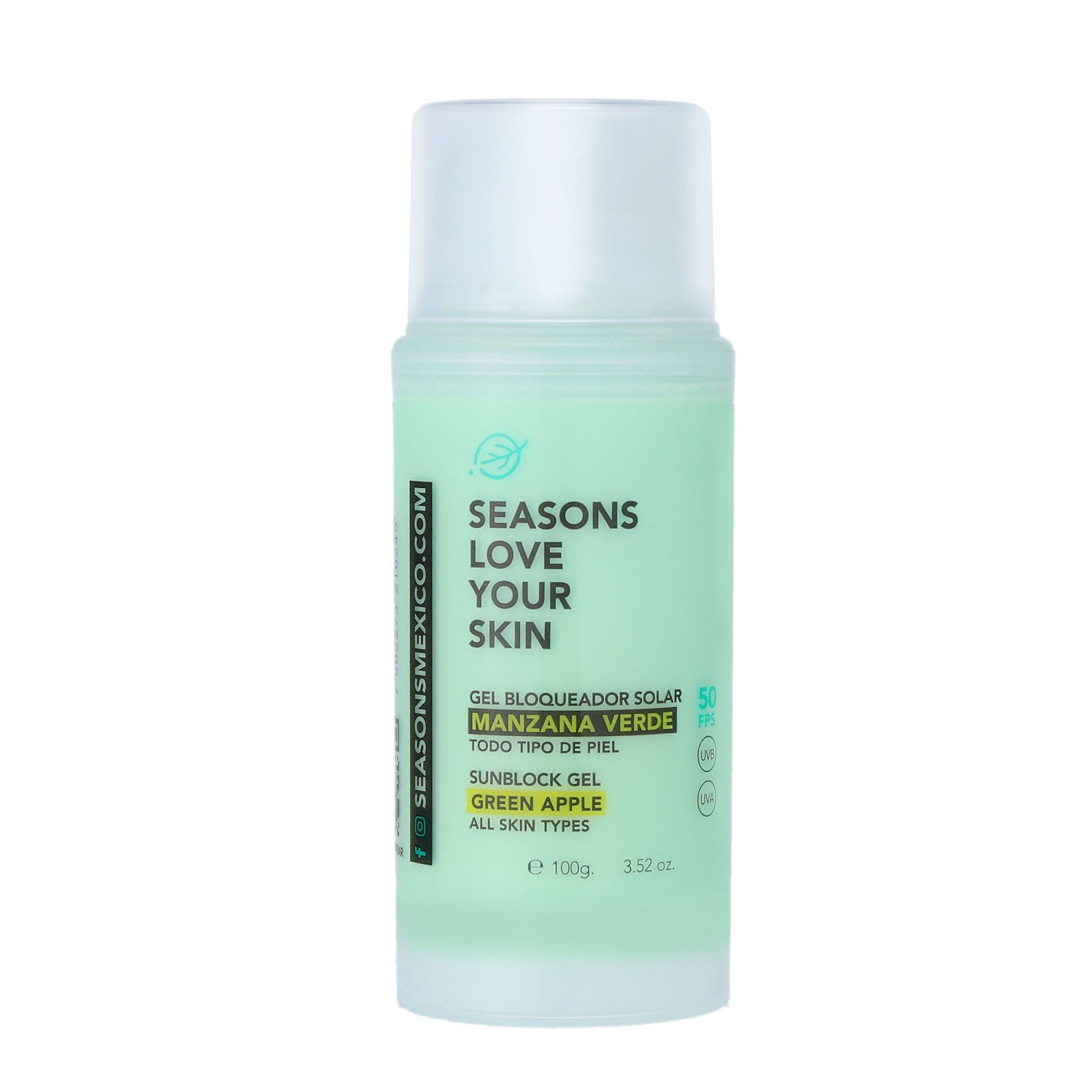 Seasons Love Your Skin PROTECCIÓN SOLAR Glowy Protector Solar Fps50 Manzana Verde 100 Gr