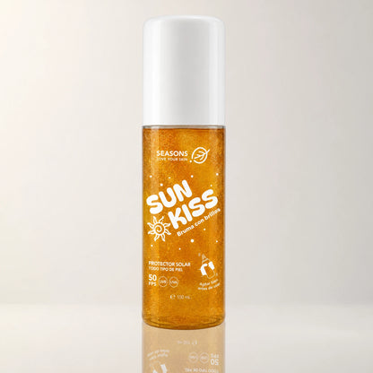 Protector solar FPS50 Sun Kiss Bruma con brillos 150 ml