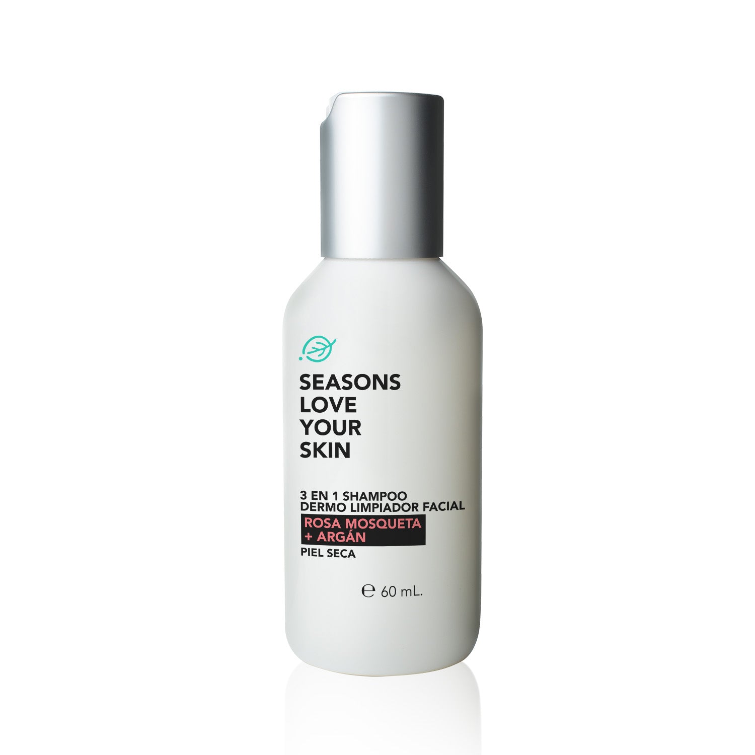 Shampoo Dermolimpiador Facial 3 en 1 Rosa Mosqueta + Argán 60 ml - Seasons Love Your Skin