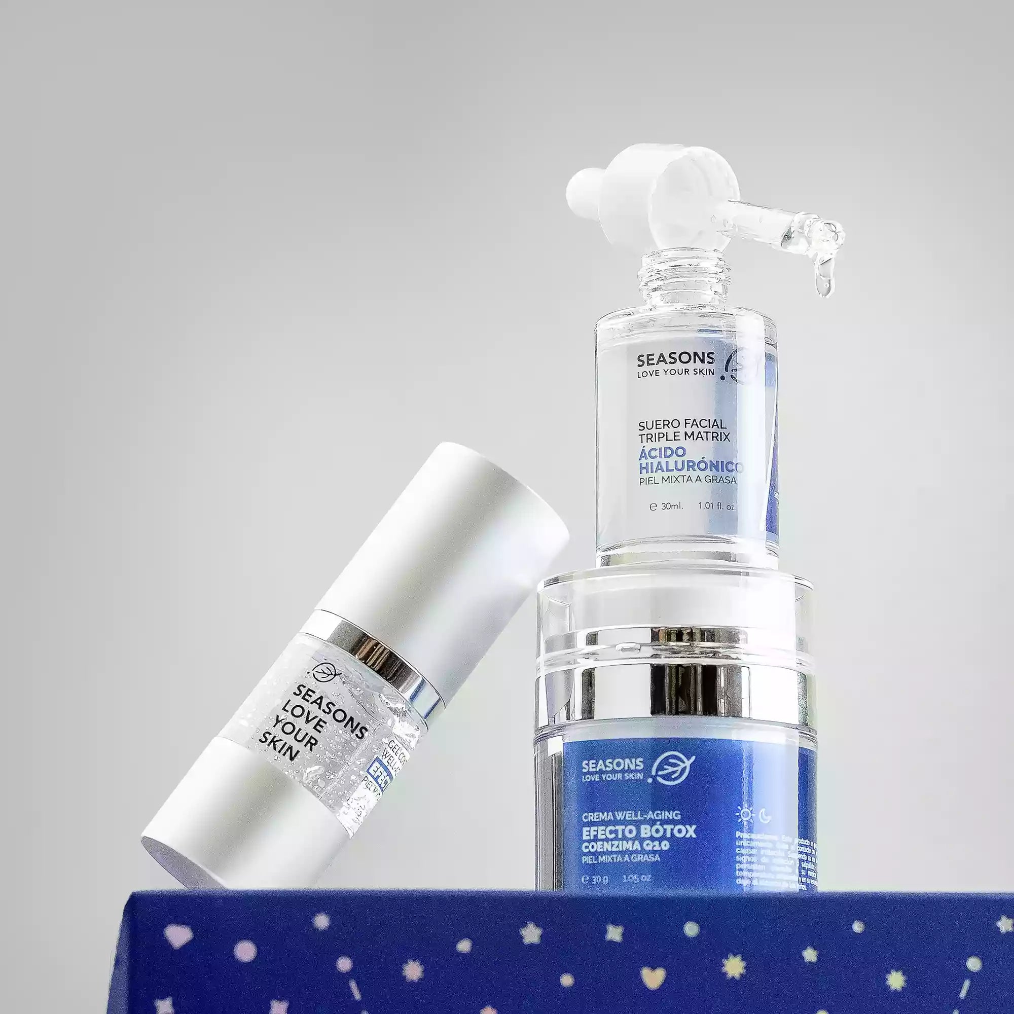 Kit Up &amp; Up Well-Aging – Ácido Hialúrónico y Coenzima Q10 3 piezas - Seasons Love Your Skin