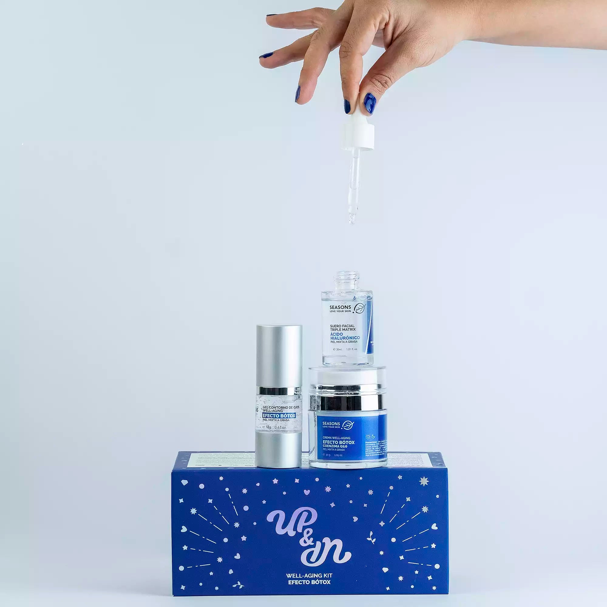 Kit Up &amp; Up Well-Aging – Ácido Hialúrónico y Coenzima Q10 3 piezas - Seasons Love Your Skin