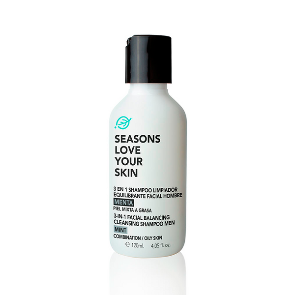 3 en 1 Shampoo Limpiador Equilibrante Facial Hombre Menta - Seasons Love Your Skin - SEO Optimizer